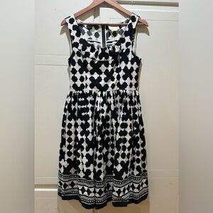 Black and white Kate spade fit and flare dress